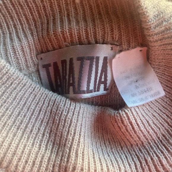 Vintage 90s Abstract Chunky Sweater, Mock Neck, Wool Blend, Size M by Tarazzia - Picture 4 of 4